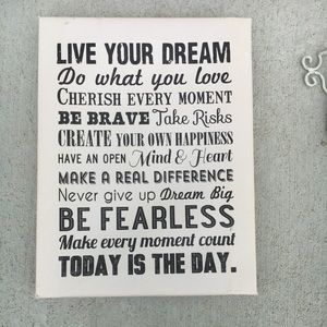 “Today is the Day” inspirational quote decor